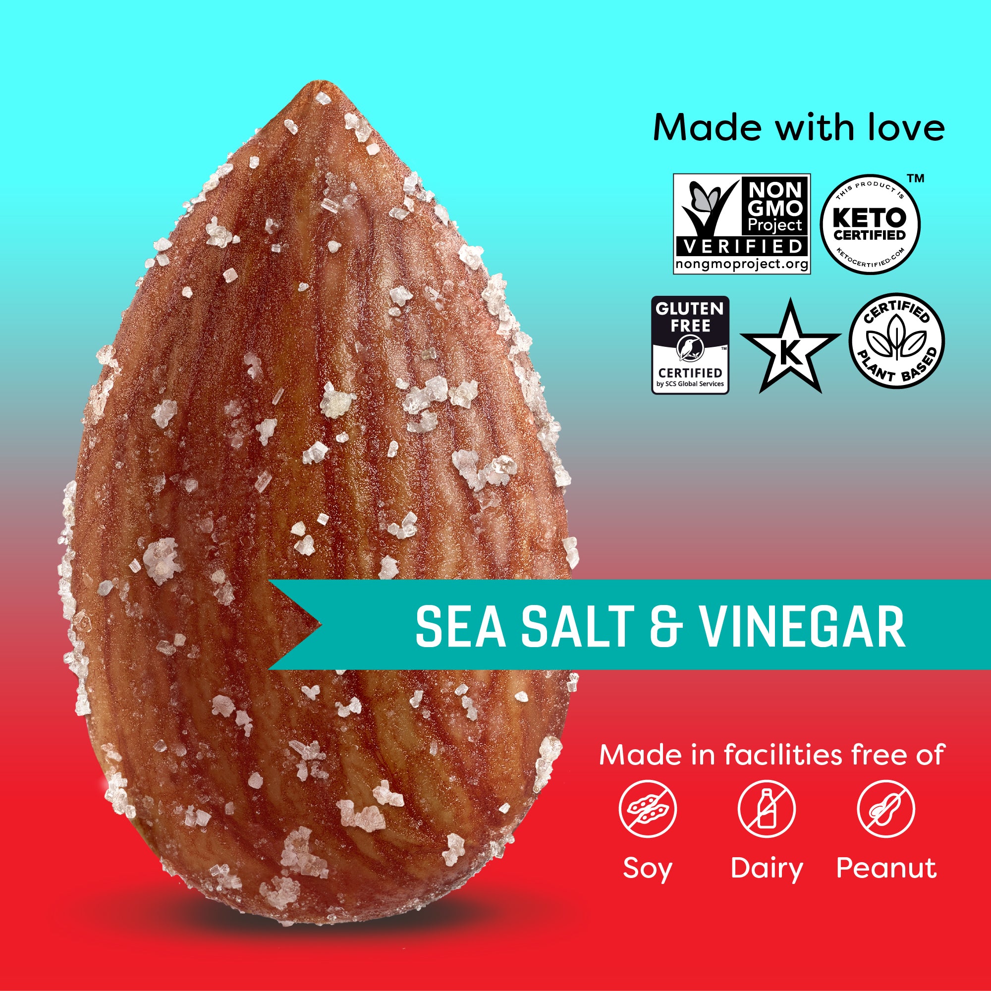 Sea Salt & Vinegar Roasted Almonds (1oz)