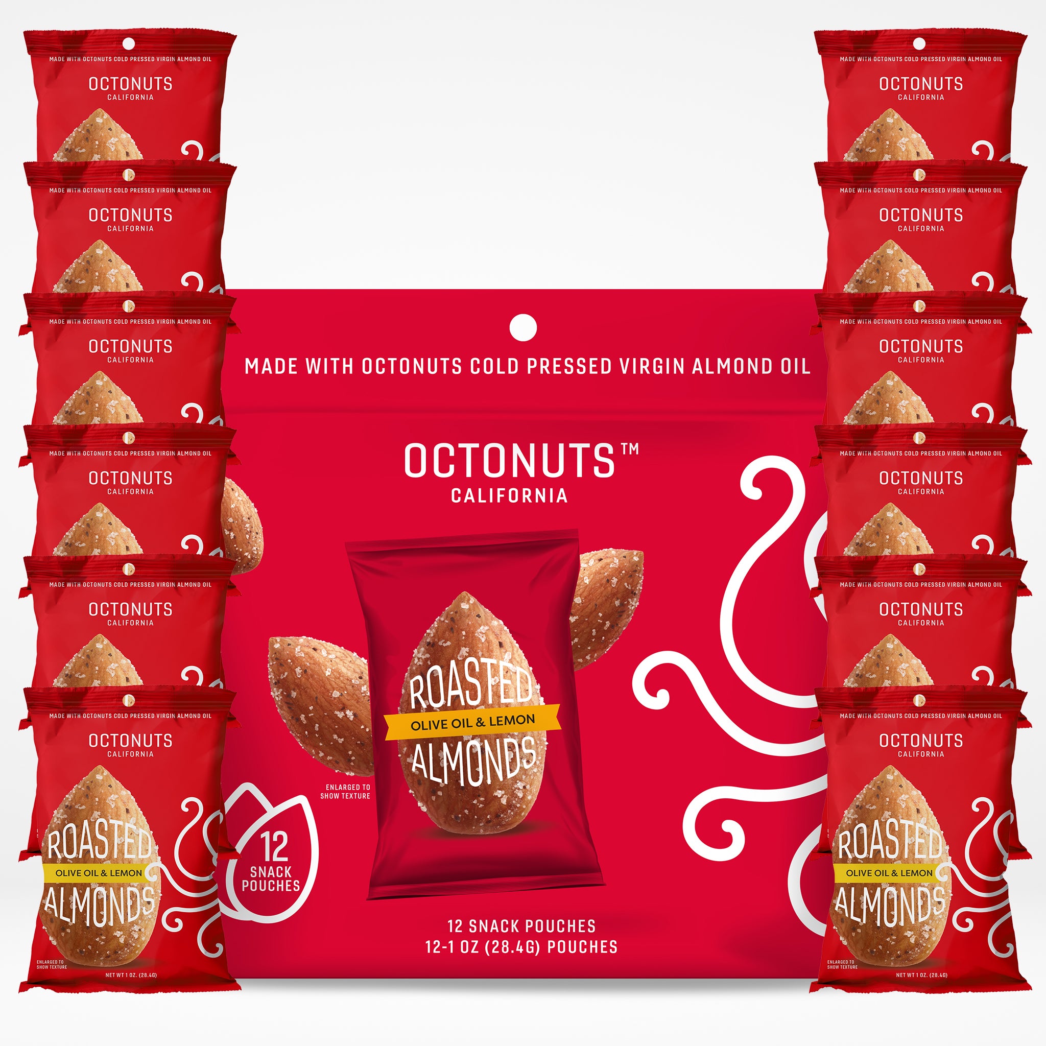 Roasted Olive Oil & Lemon Almonds Multipack - Contains 12 Snack Pouches
