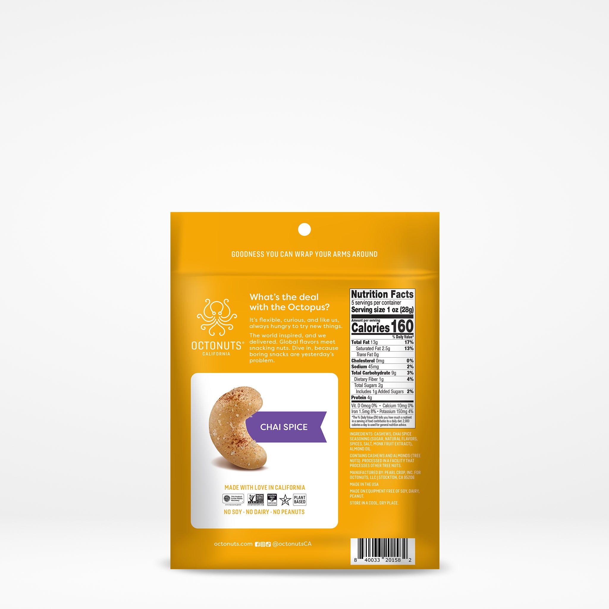 Chai Spice Roasted Cashews (5oz)