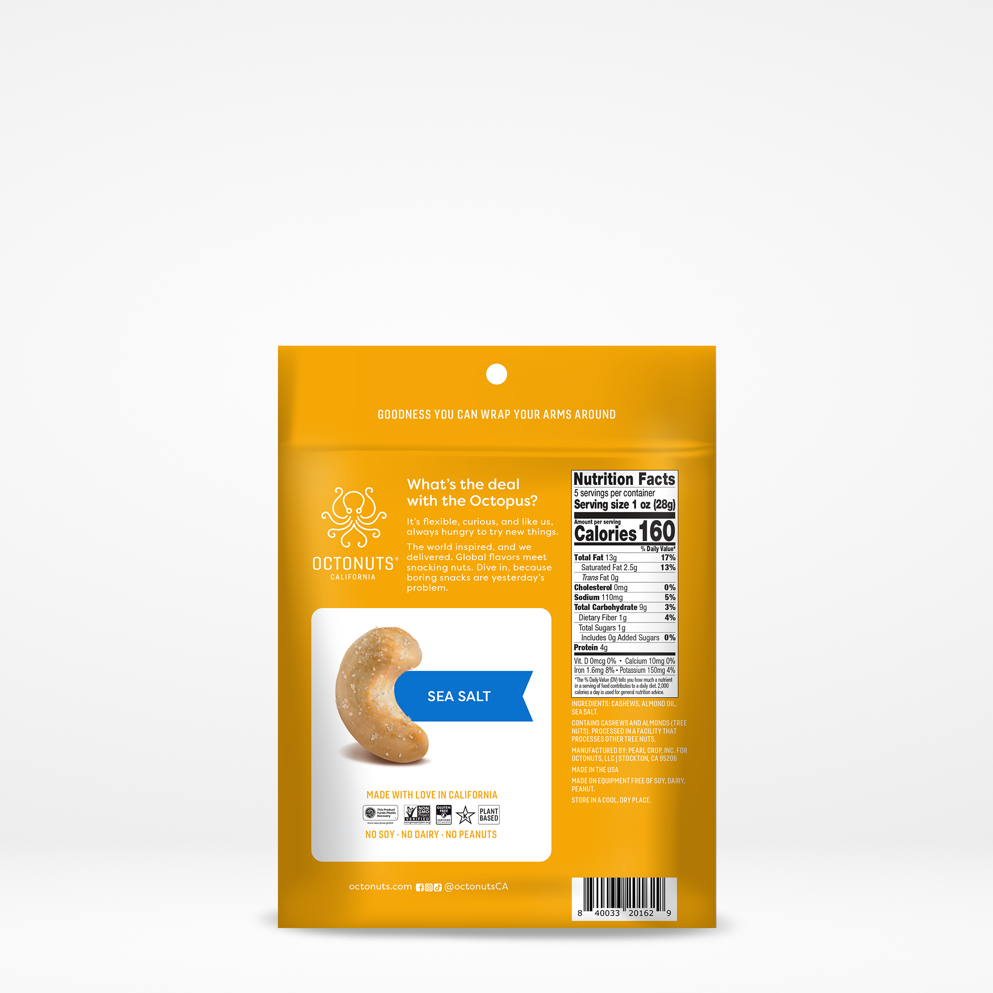 Sea Salt Roasted Cashews (5oz)
