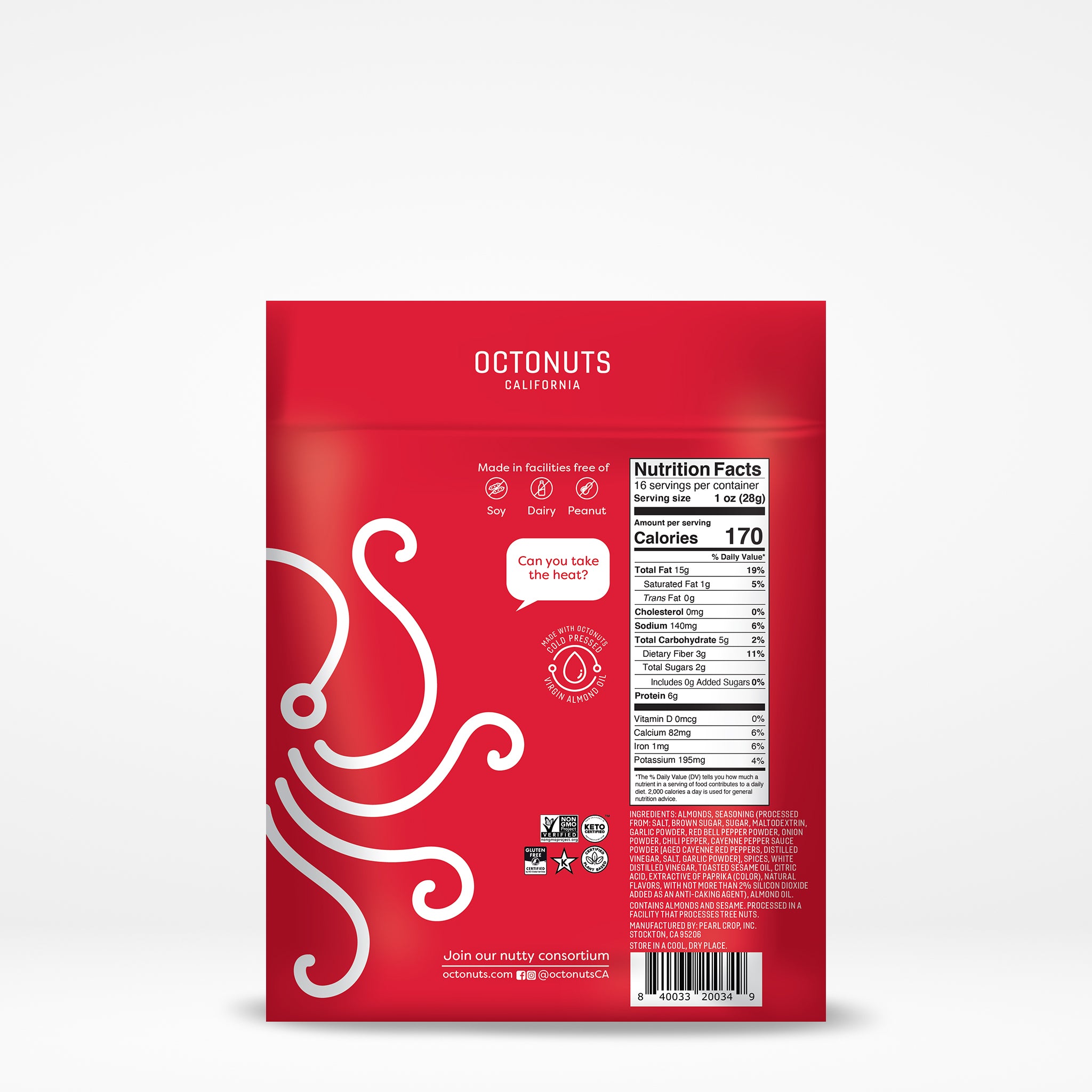 Korean BBQ Roasted Almonds (16oz) Octo-Pack