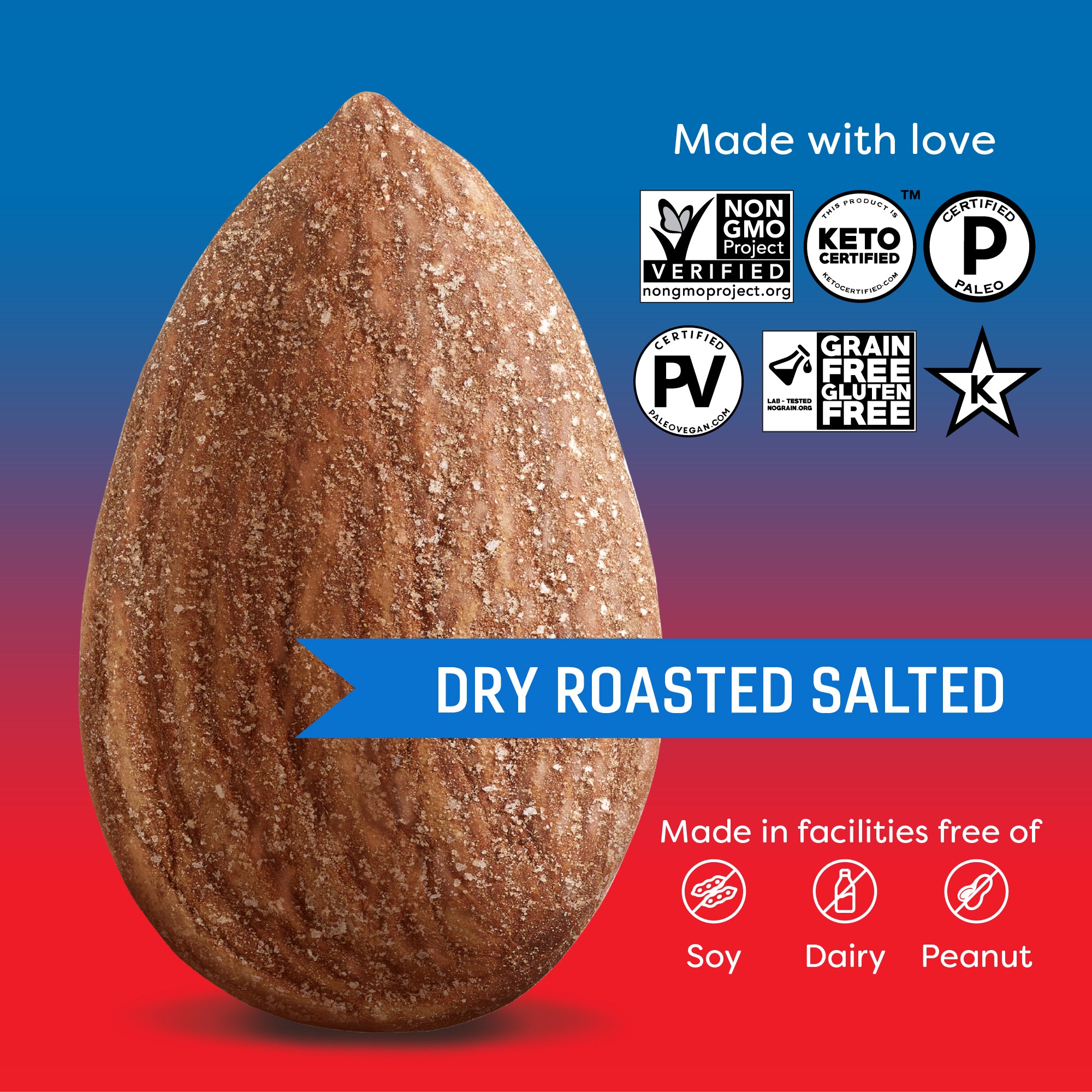 Dry Roasted Sea Salted Almonds (16oz) Octo-Pack